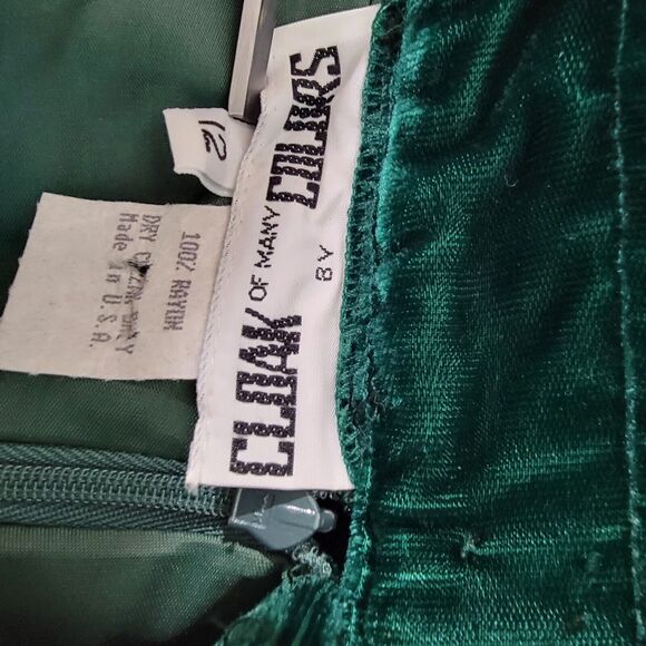 Vintage Cloak of‎ Many Colors Liberty Lucrezia Green Velvet Top & Skirt Size 12 - Picture 13 of 14